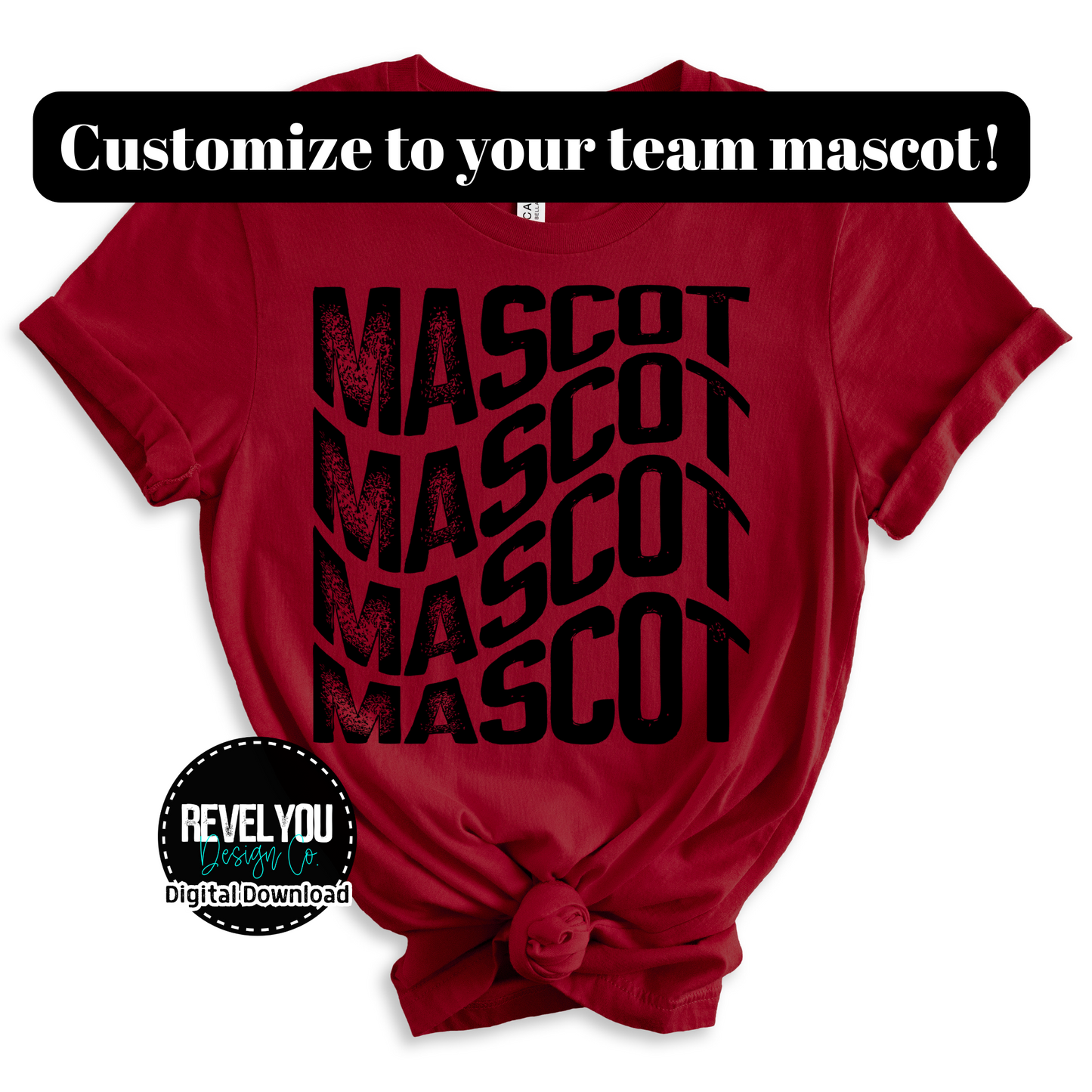 Mascot Wave *Customize to Your Team* - PNG - BLACK