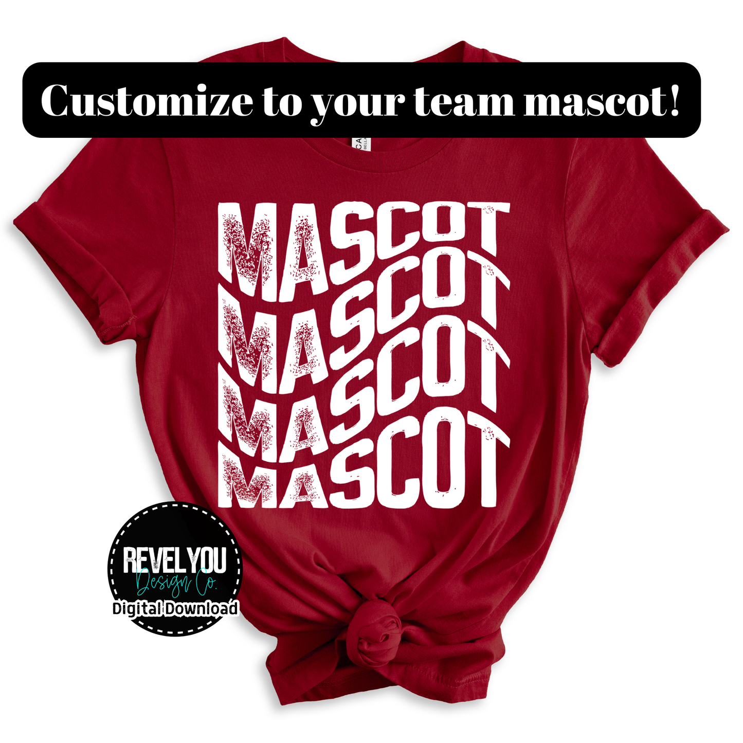 Mascot Wave *Customize to Your Team* - PNG - WHITE