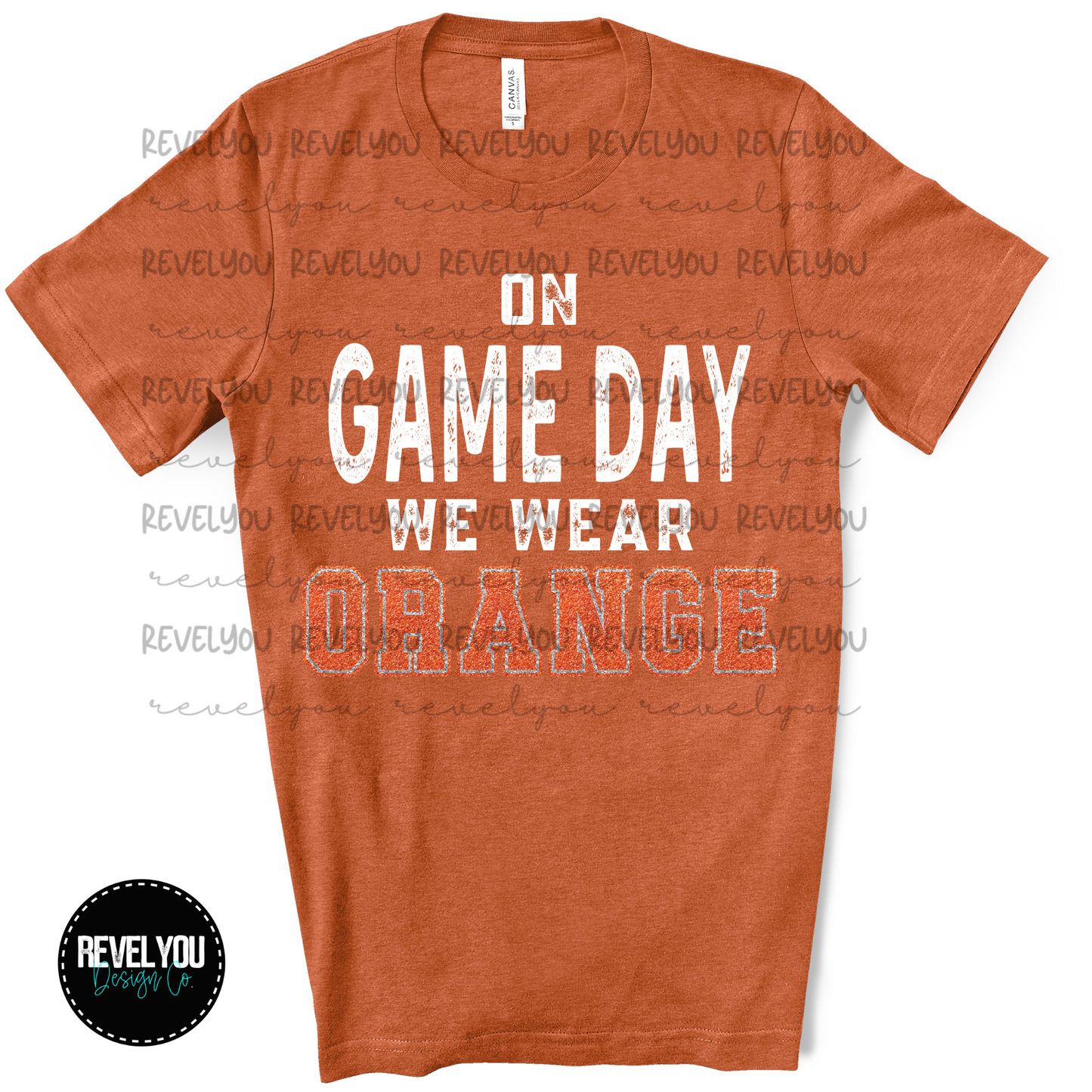 On Game Day We Wear Orange *FAUX GLITTER*  - PNG