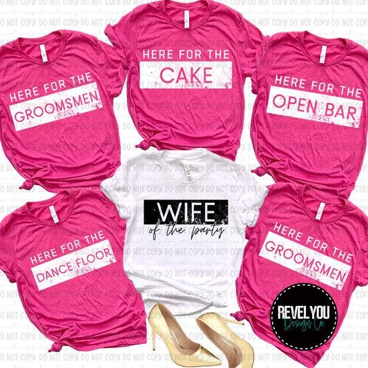 Wife Of the Party Set - Black White Versions - PNG