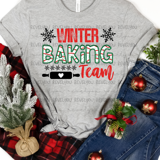 Winter Baking Team Faux Embroidery Look - PNG