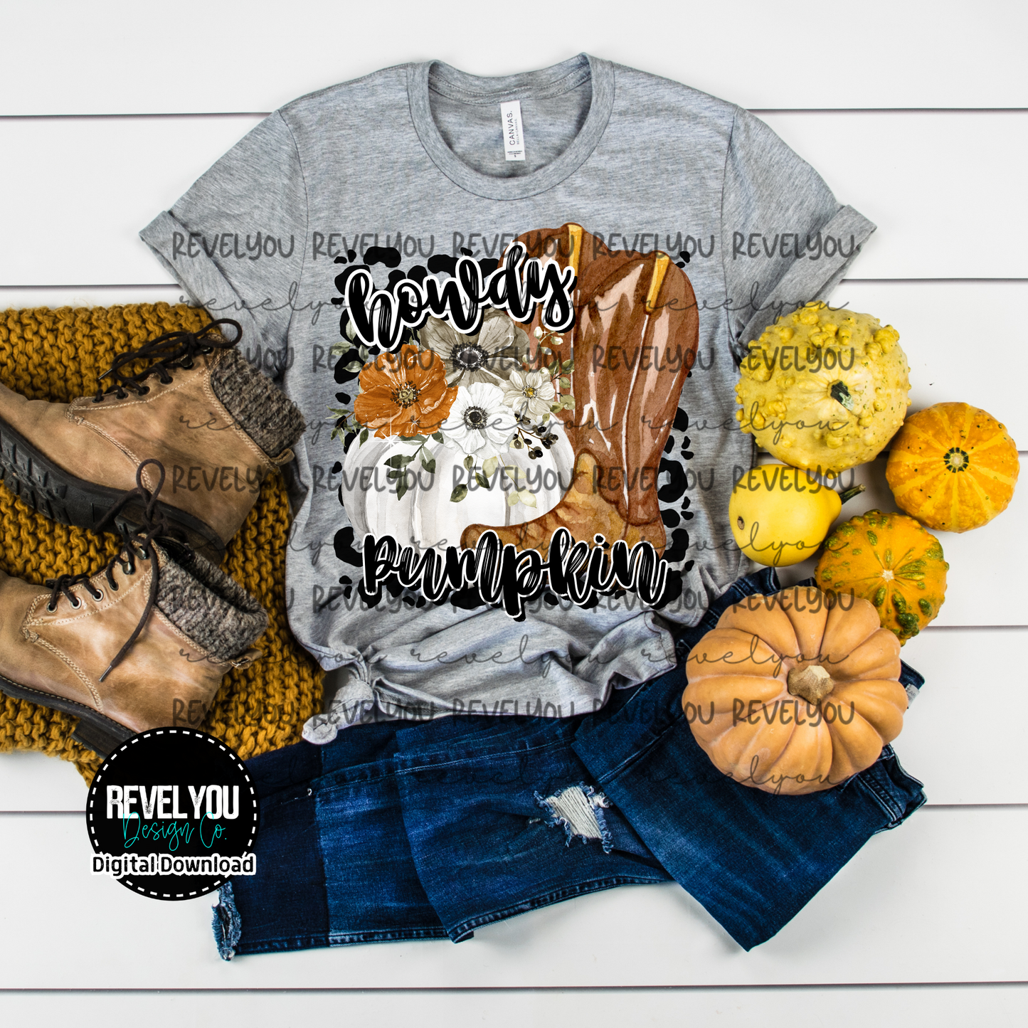 Howdy Pumpkin Black Leopard - PNG