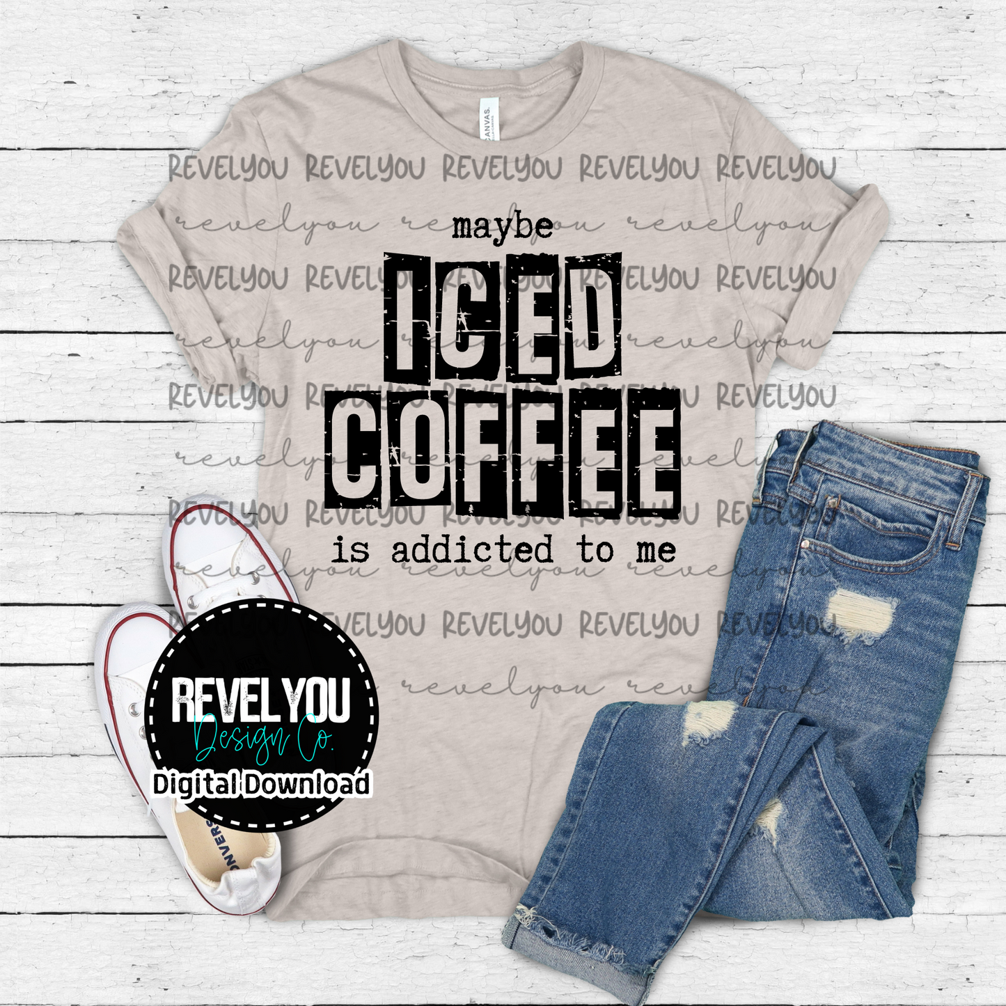 Maybe Iced Coffee Is Addicted To Me *black - PNG