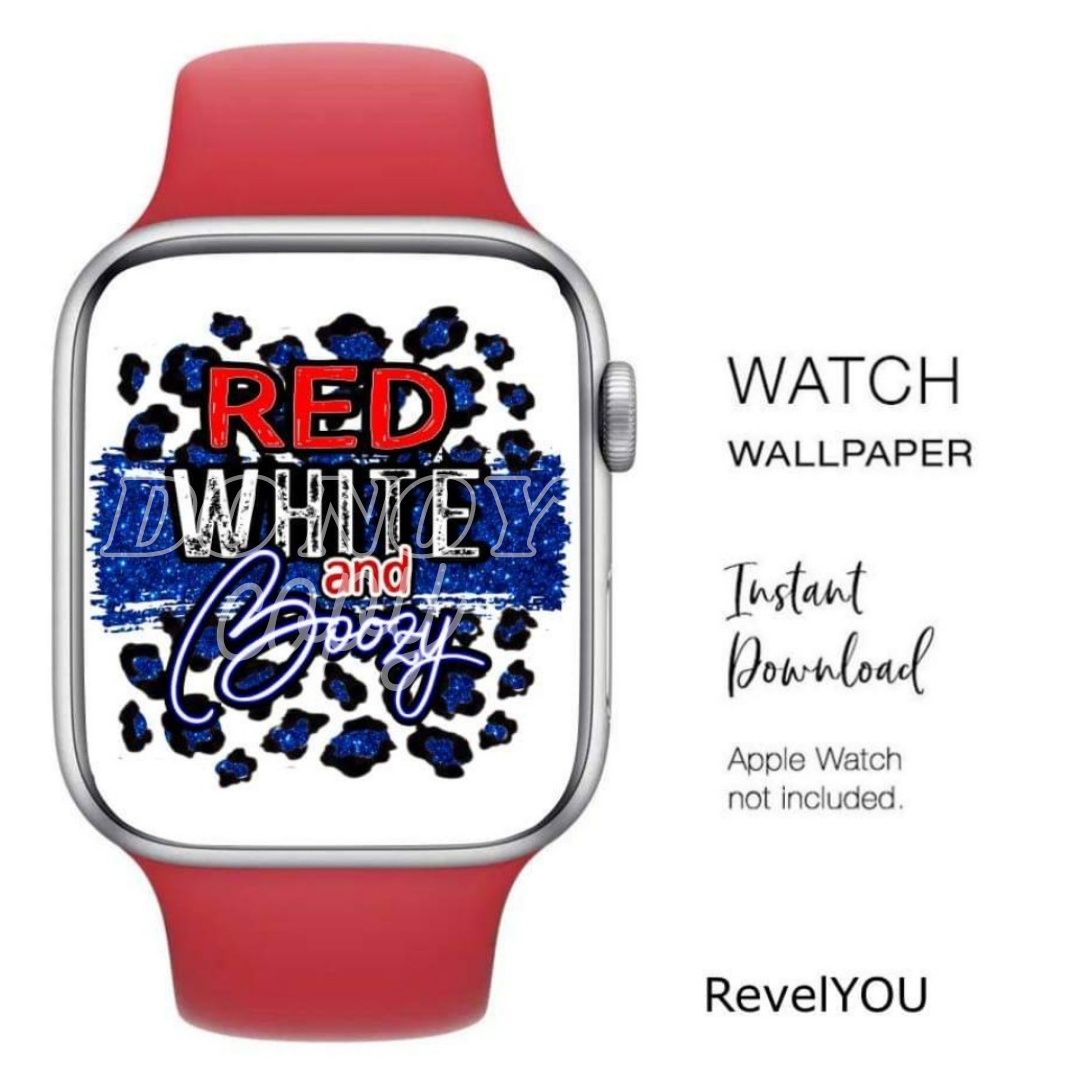 SMART WATCH WALLPAPER - Red White & Boozy