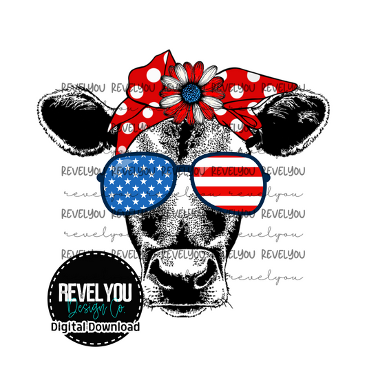 Patriotic Cow - PNG