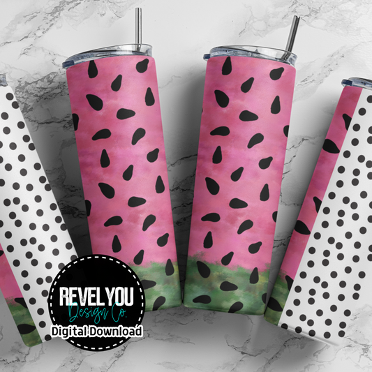 Hot Pink Watermelon - Digital Tumbler PNG