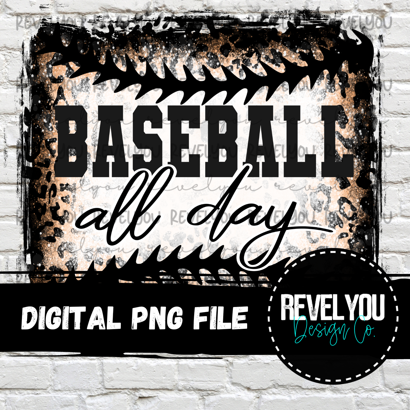 Baseball All Day (black) - PNG