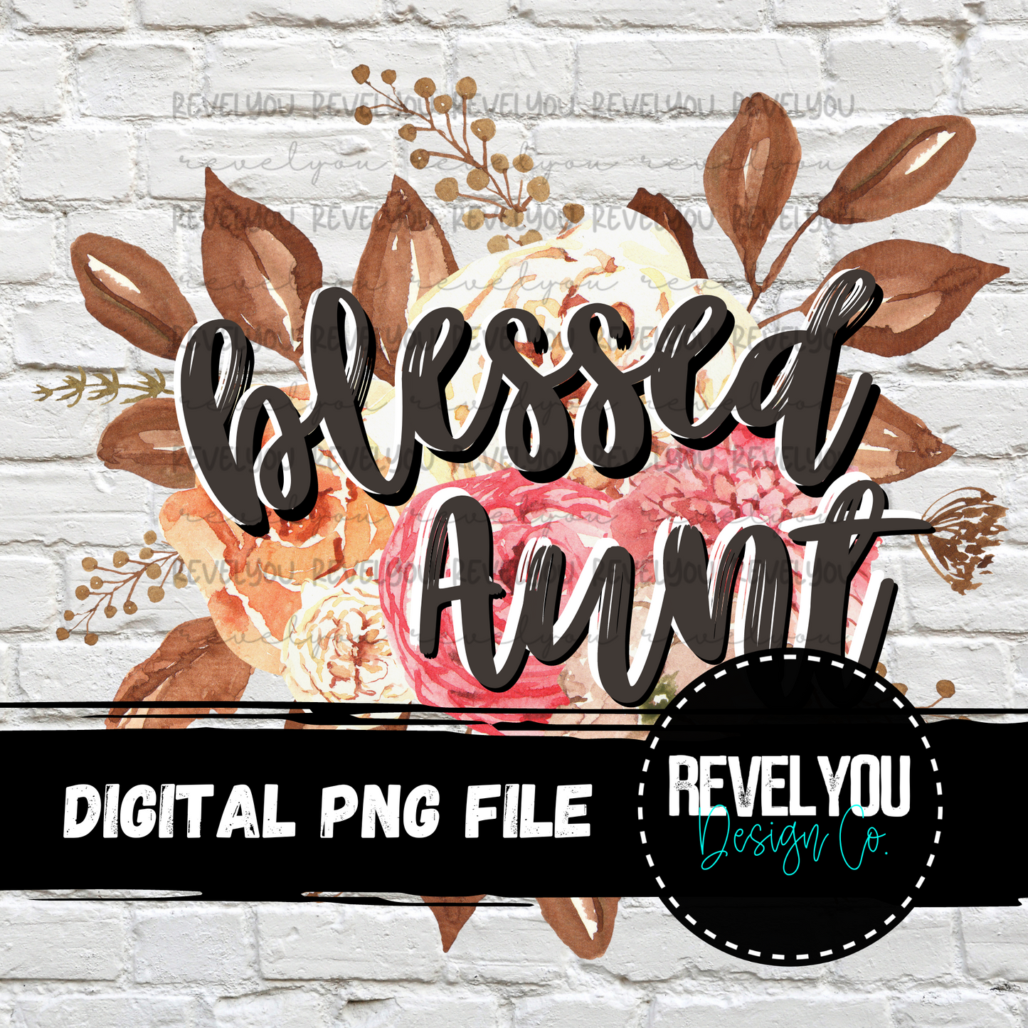 Floral Blessed Aunt - PNG