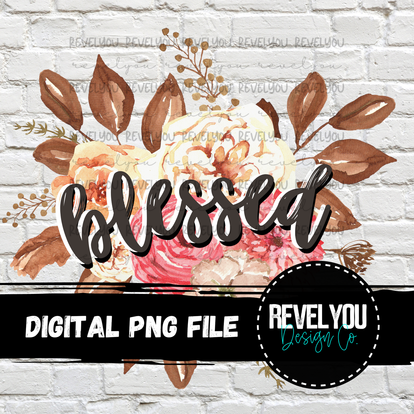 Floral Blessed - PNG
