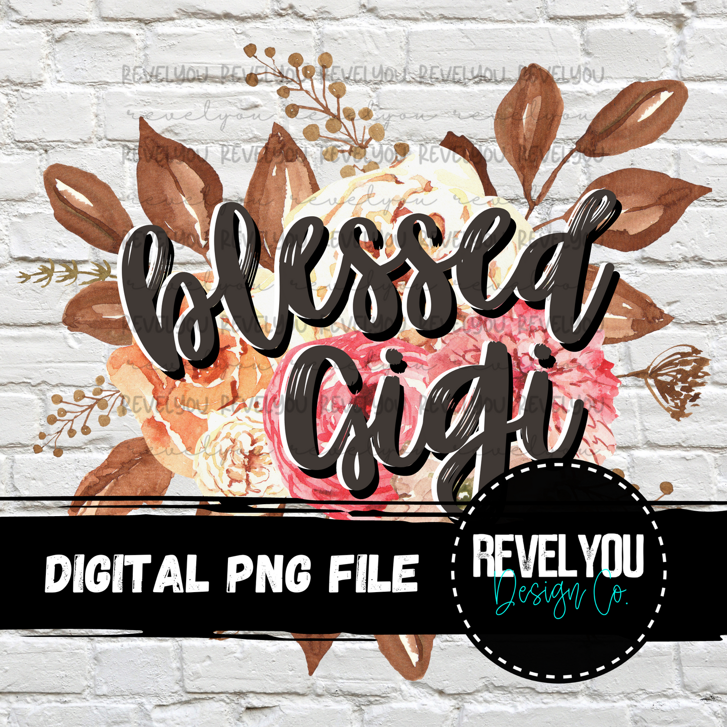 Floral Blessed Gigi - PNG