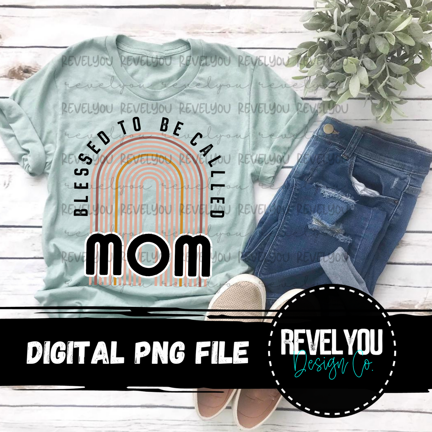 Blessed To Be Called Mom Rainbow - PNG