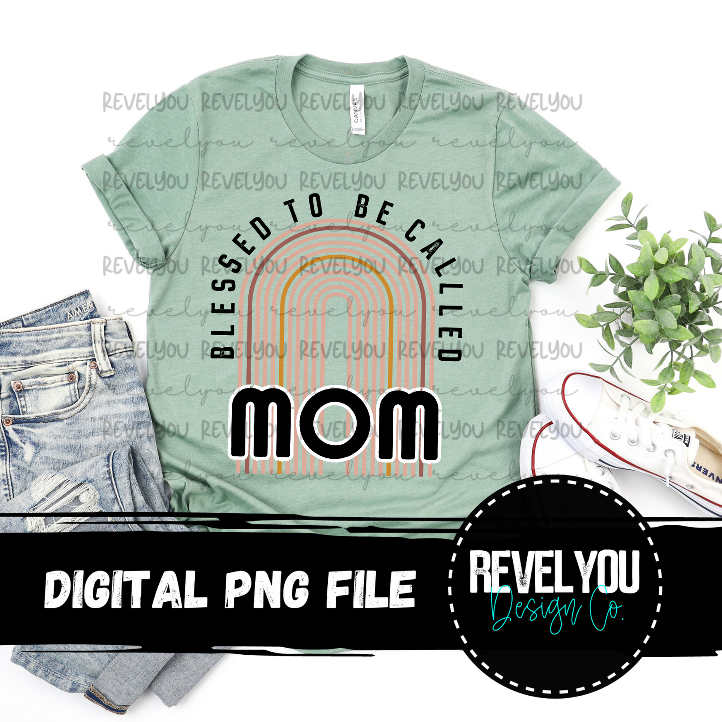 Blessed To Be Called Mom Rainbow - PNG