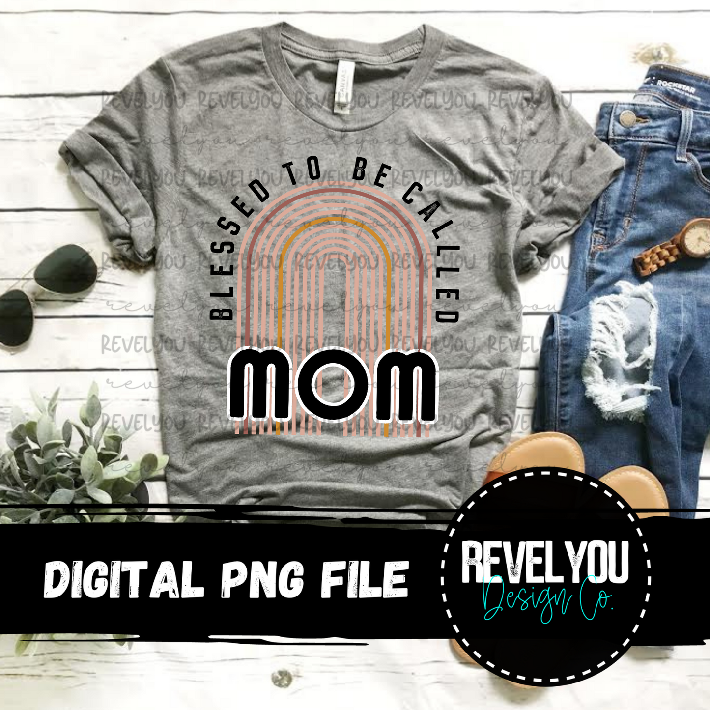 Blessed To Be Called Mom Rainbow - PNG