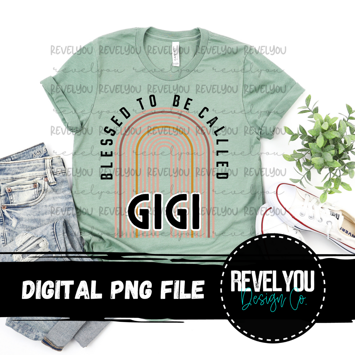 Blessed To Be Called Gigi Rainbow - PNG