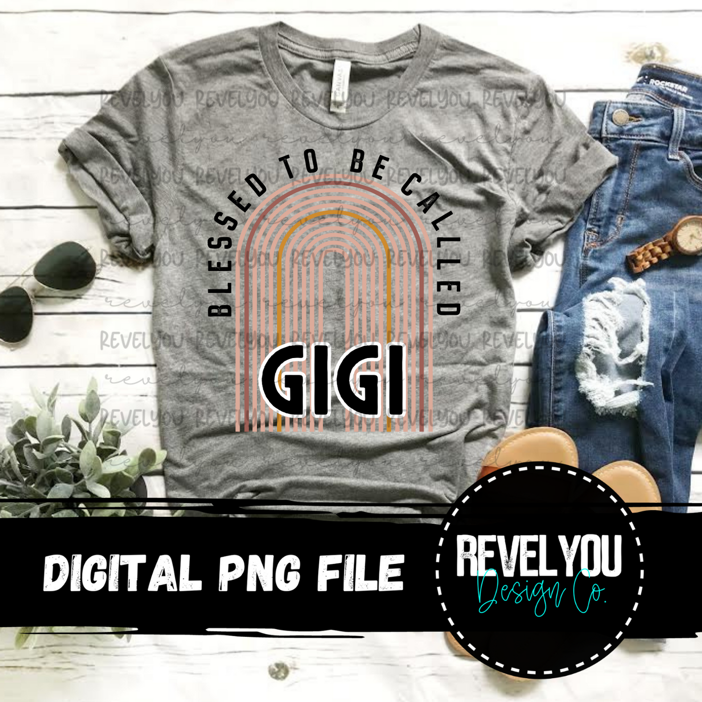 Blessed To Be Called Gigi Rainbow - PNG