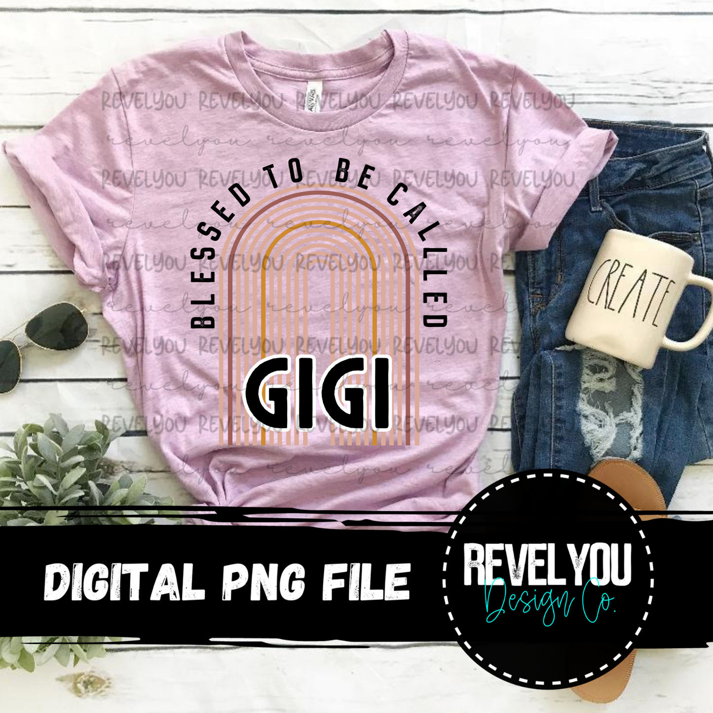 Blessed To Be Called Gigi Rainbow - PNG