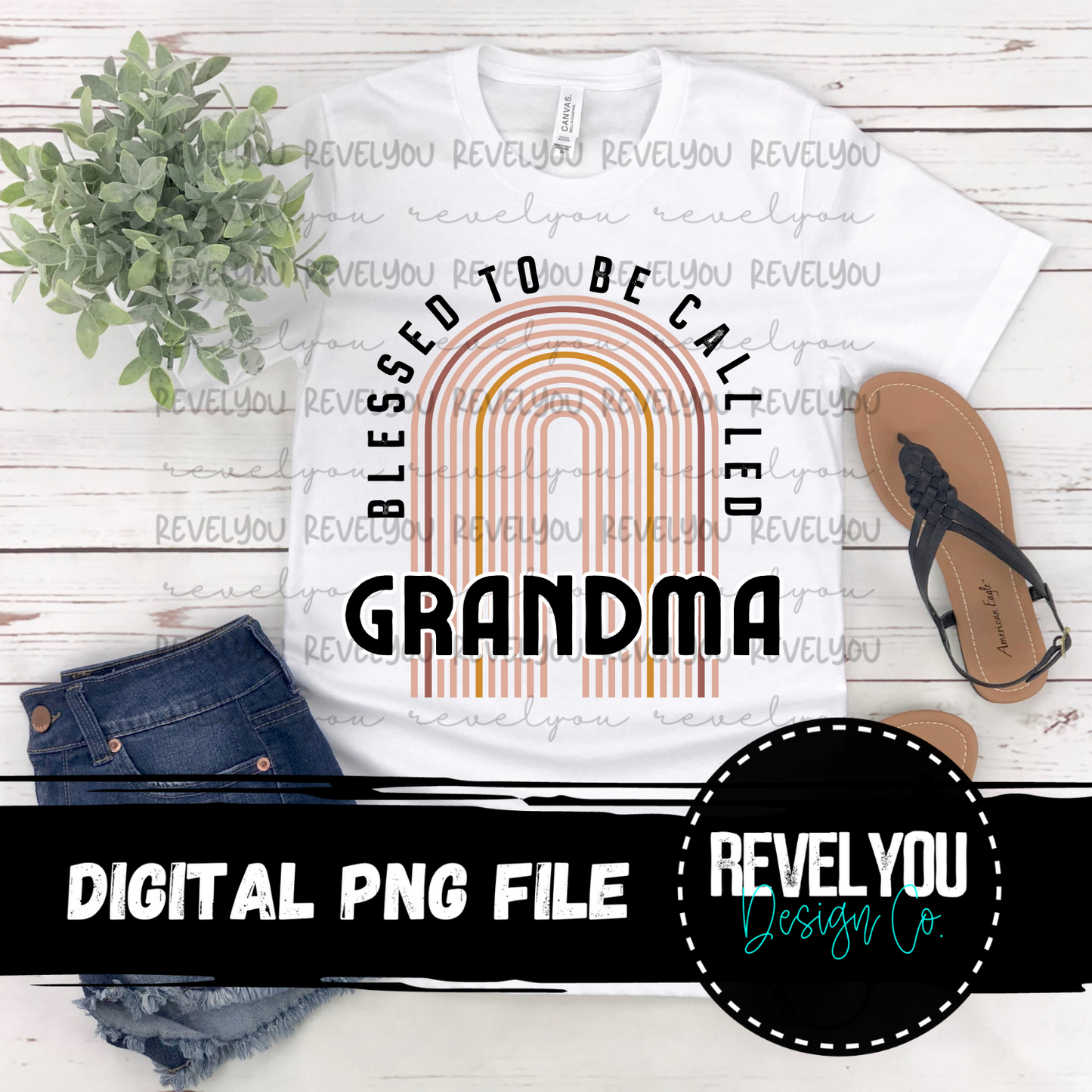 Blessed To Be Called Grandma Rainbow - PNG