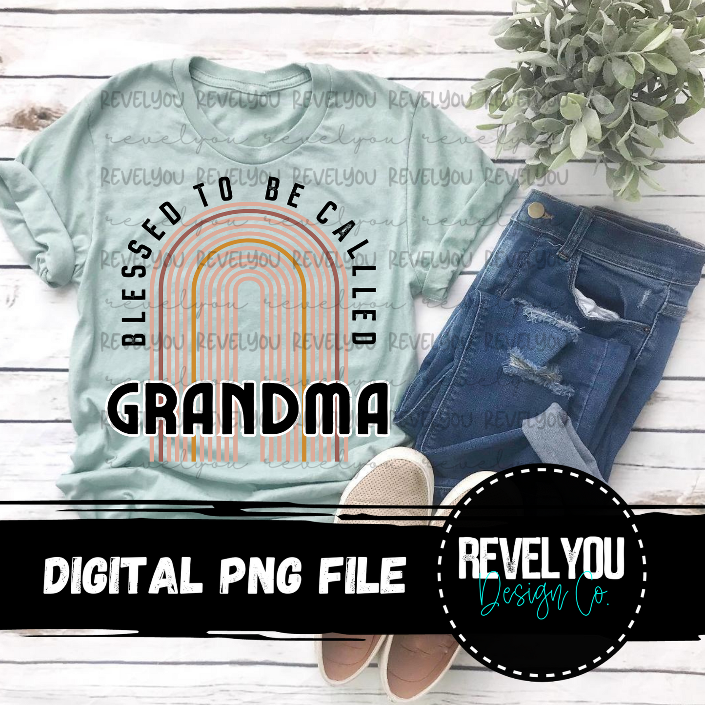 Blessed To Be Called Grandma Rainbow - PNG