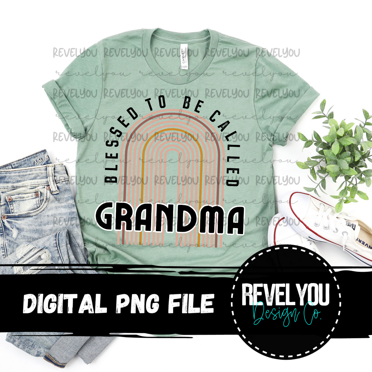 Blessed To Be Called Grandma Rainbow - PNG