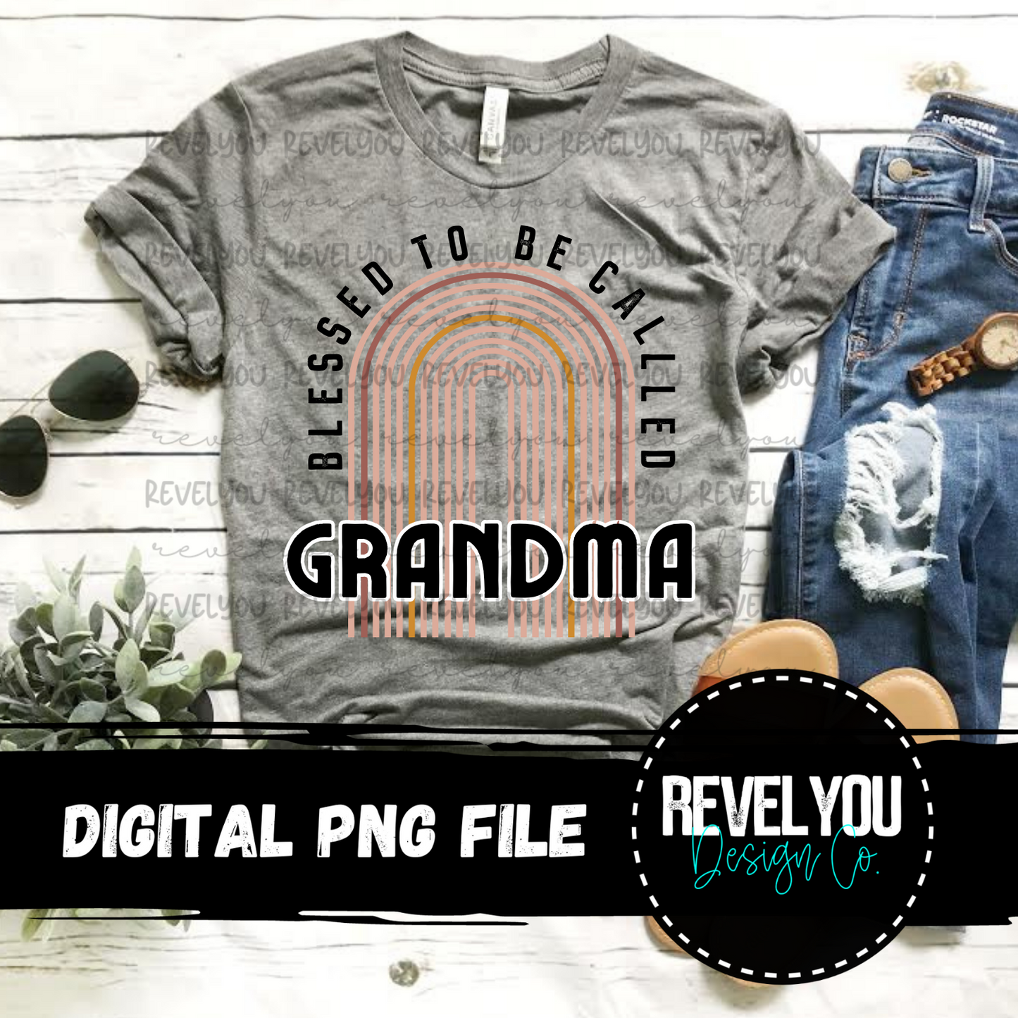 Blessed To Be Called Grandma Rainbow - PNG