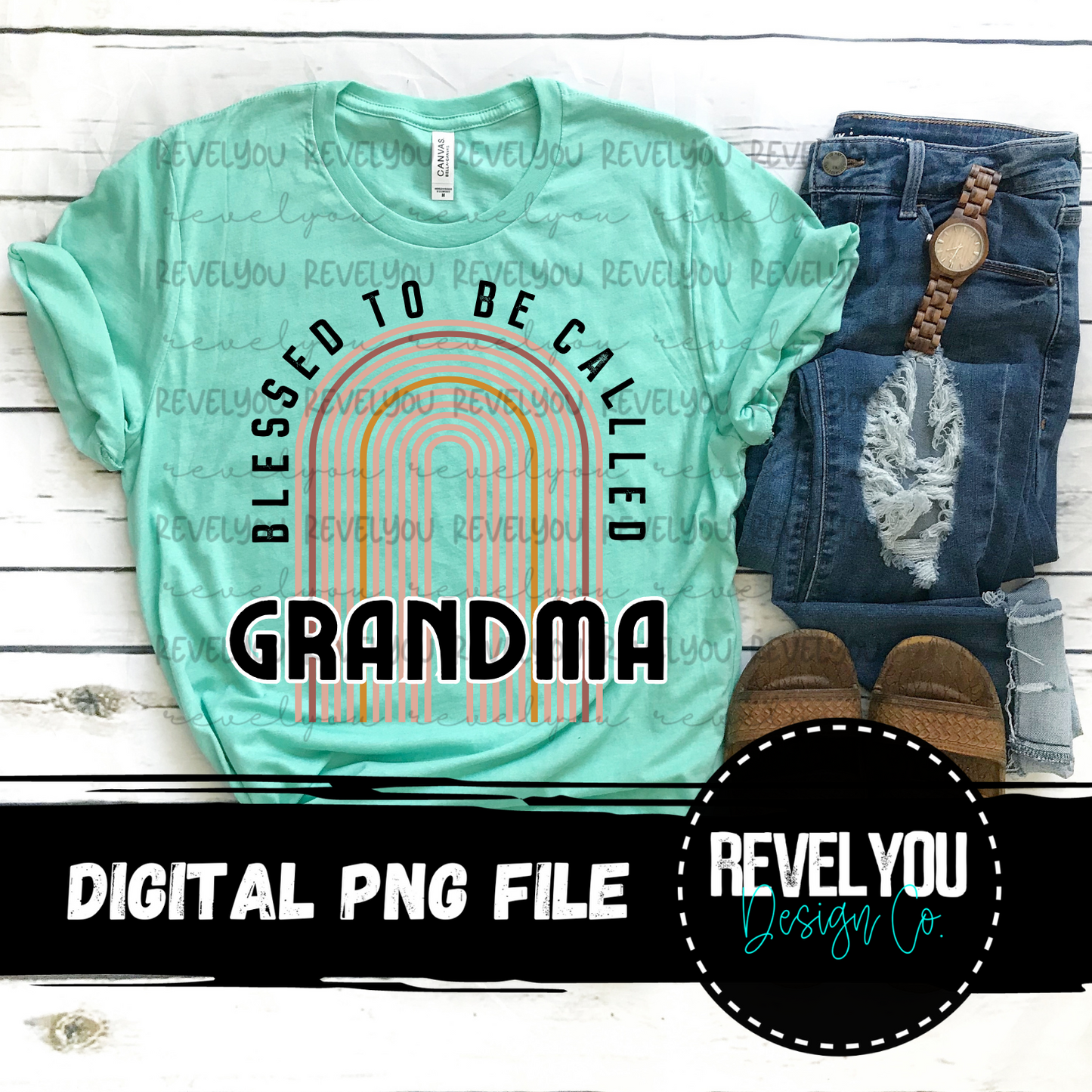 Blessed To Be Called Grandma Rainbow - PNG