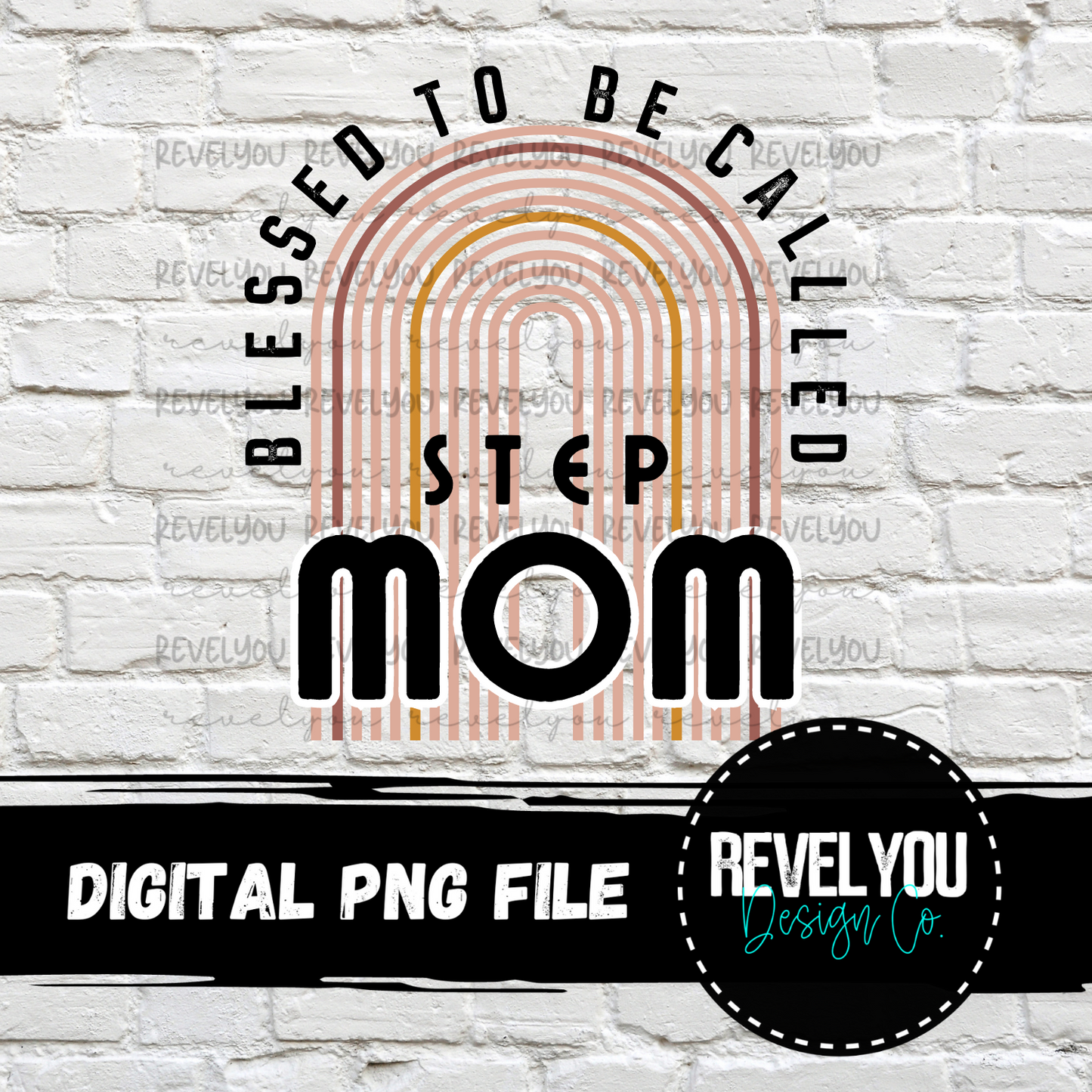 Blessed To Be Called Step Mom Rainbow - PNG