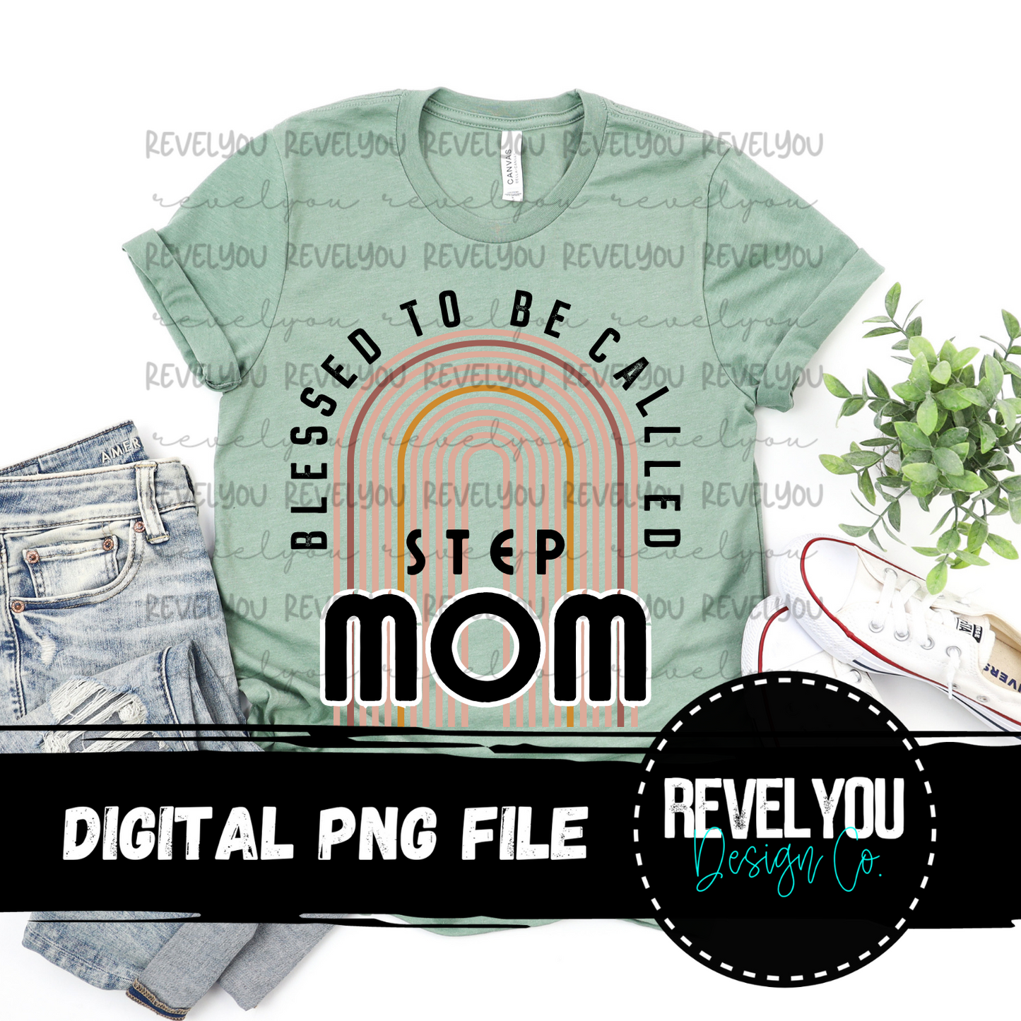 Blessed To Be Called Step Mom Rainbow - PNG