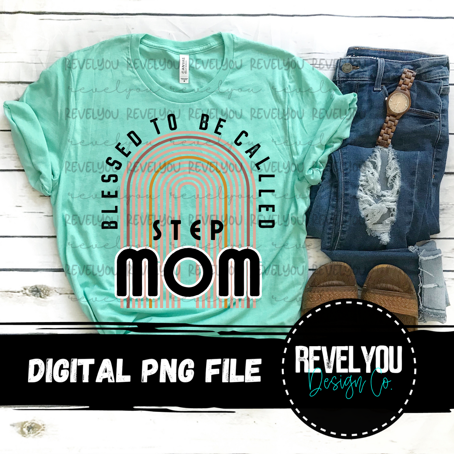 Blessed To Be Called Step Mom Rainbow - PNG