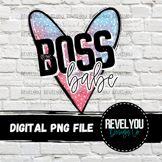 Boss Babe Heart Set - PNG