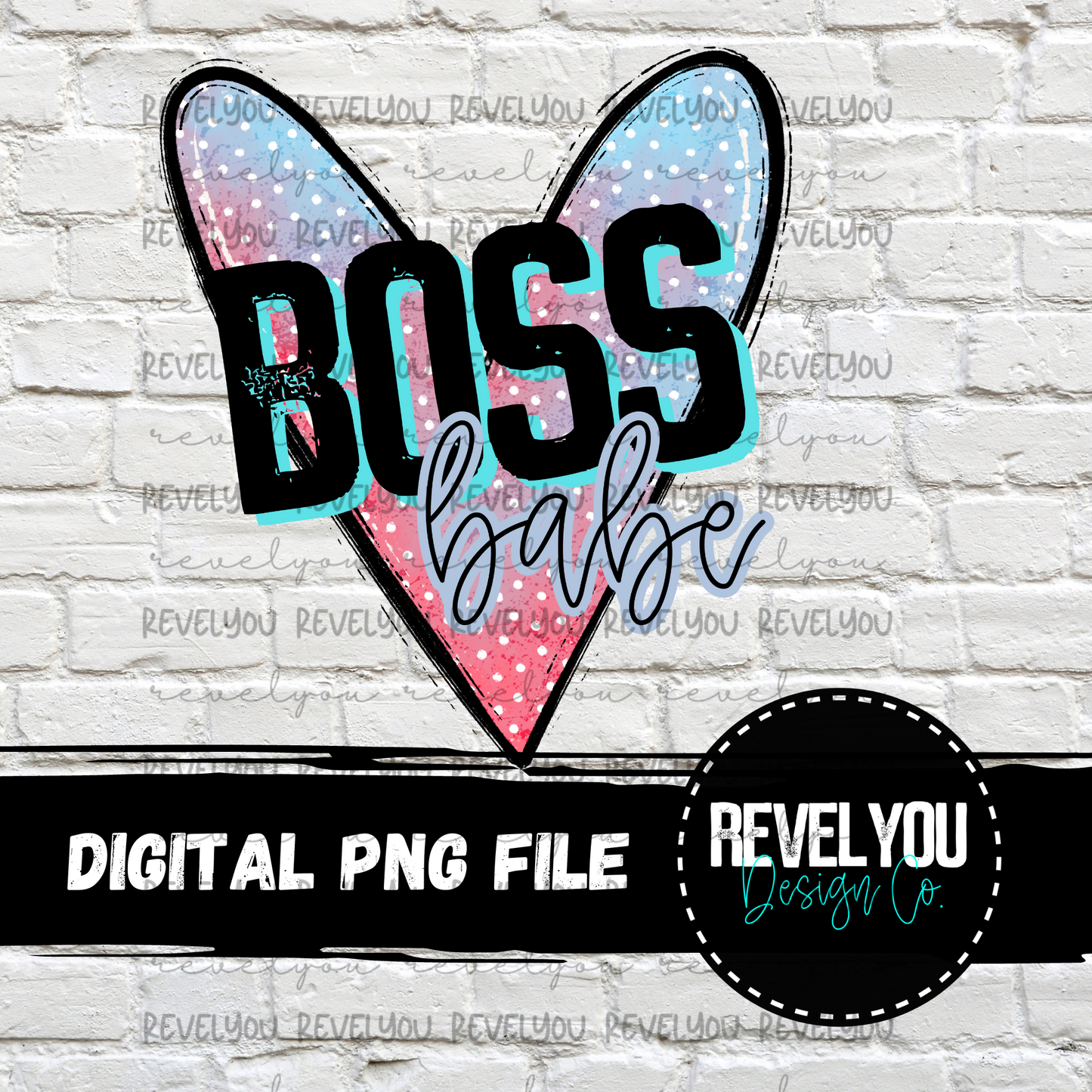 Boss Babe Heart Set - PNG