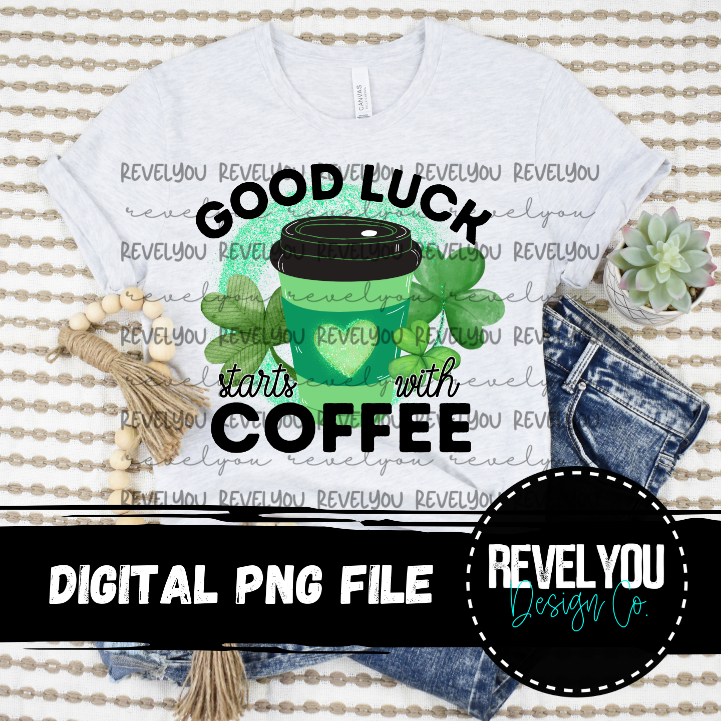 Good Luck Starts With Coffee - PNG
