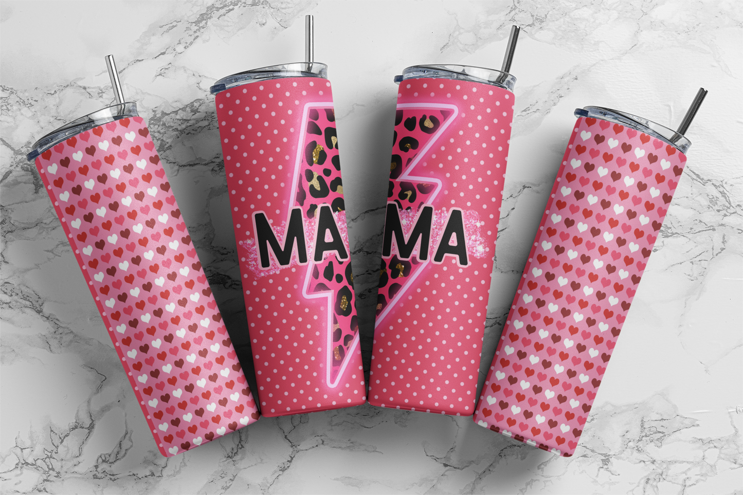 Mama Bolt Hearts - Digital Tumbler PNG