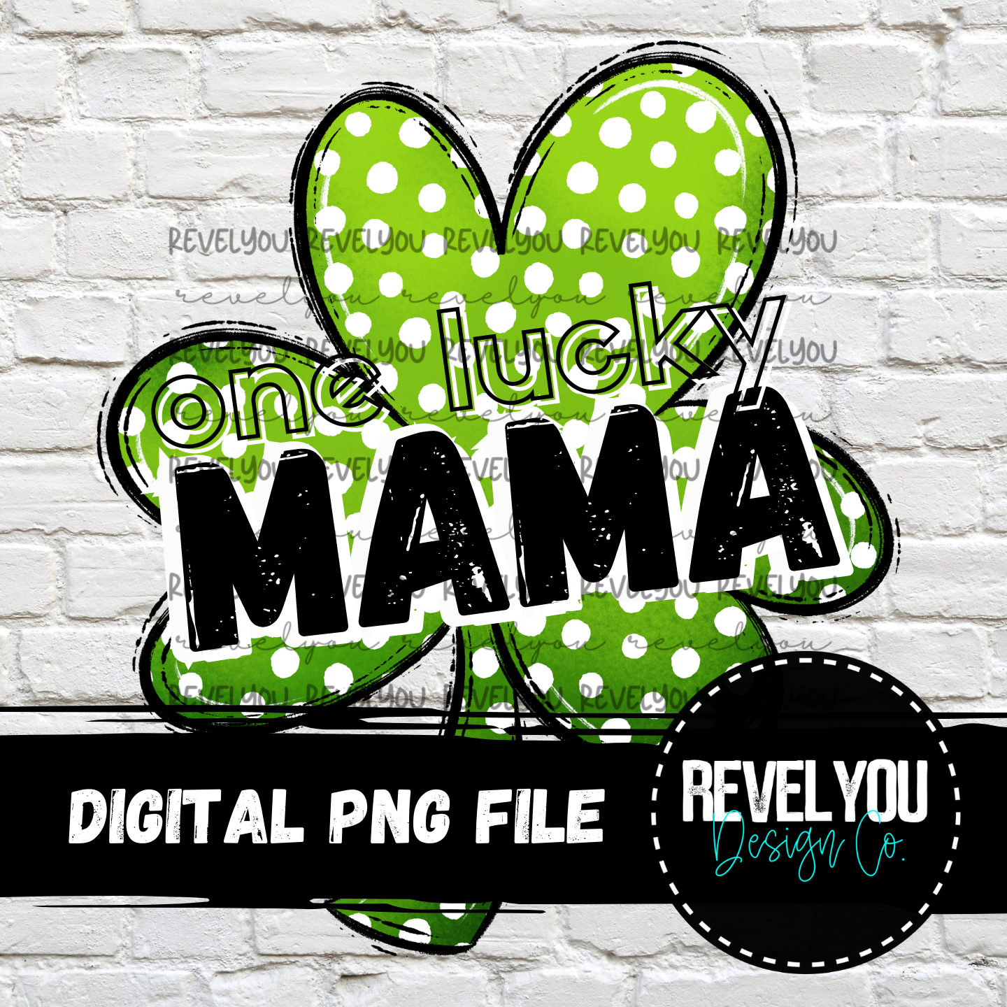 One Lucky Mama White - PNG