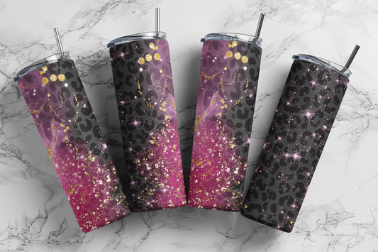 Purple Leopard Glitter - Digital Tumbler PNG