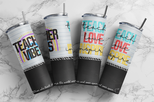 Teacher Vibes Rainbow - Digital Tumbler PNG