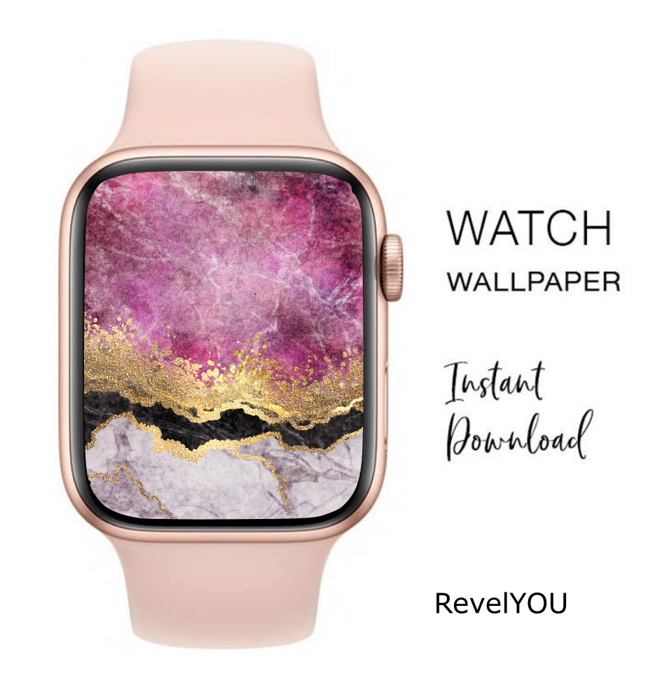 SMART WATCH WALLPAPER - Magenta Marble