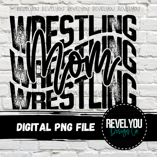 Wrestling Mom Wave (black) - PNG