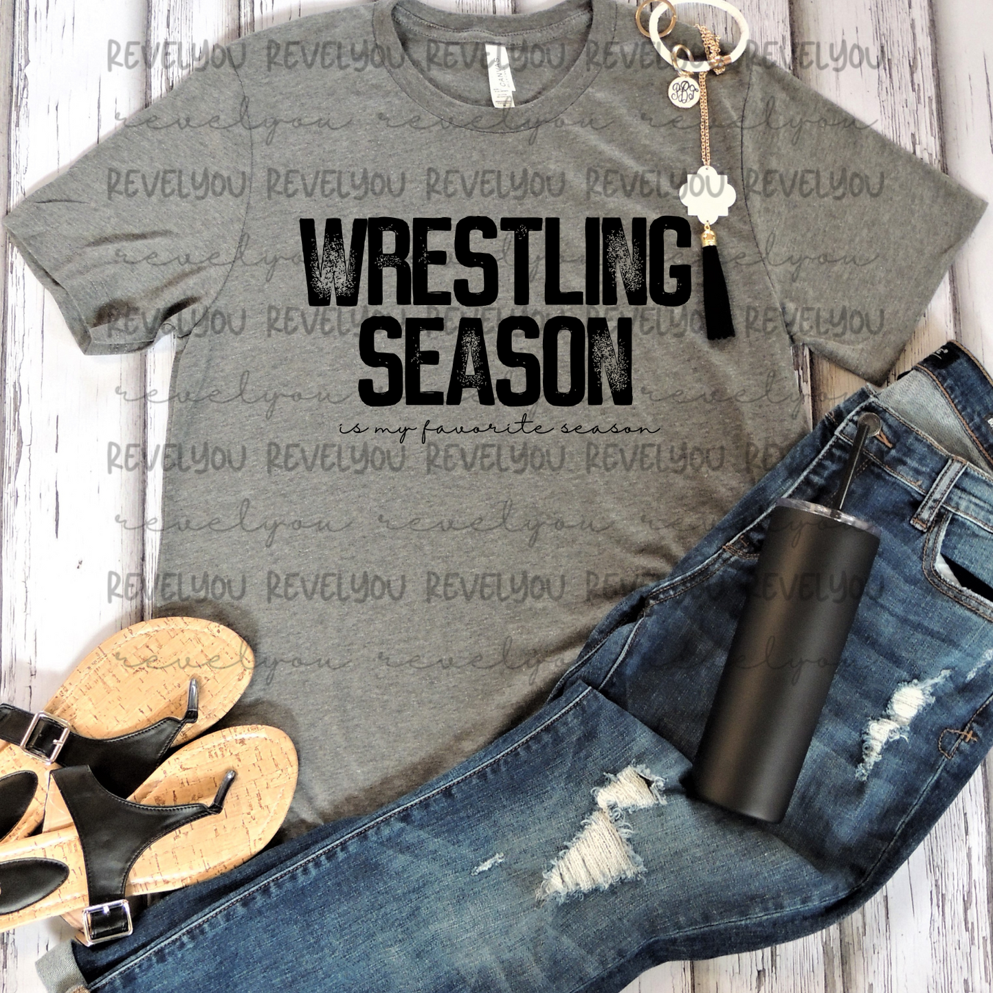 Wrestling Season Is My Favorite Season (black) - PNG