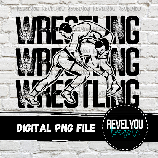 Wrestling Wrestlers (black) - PNG