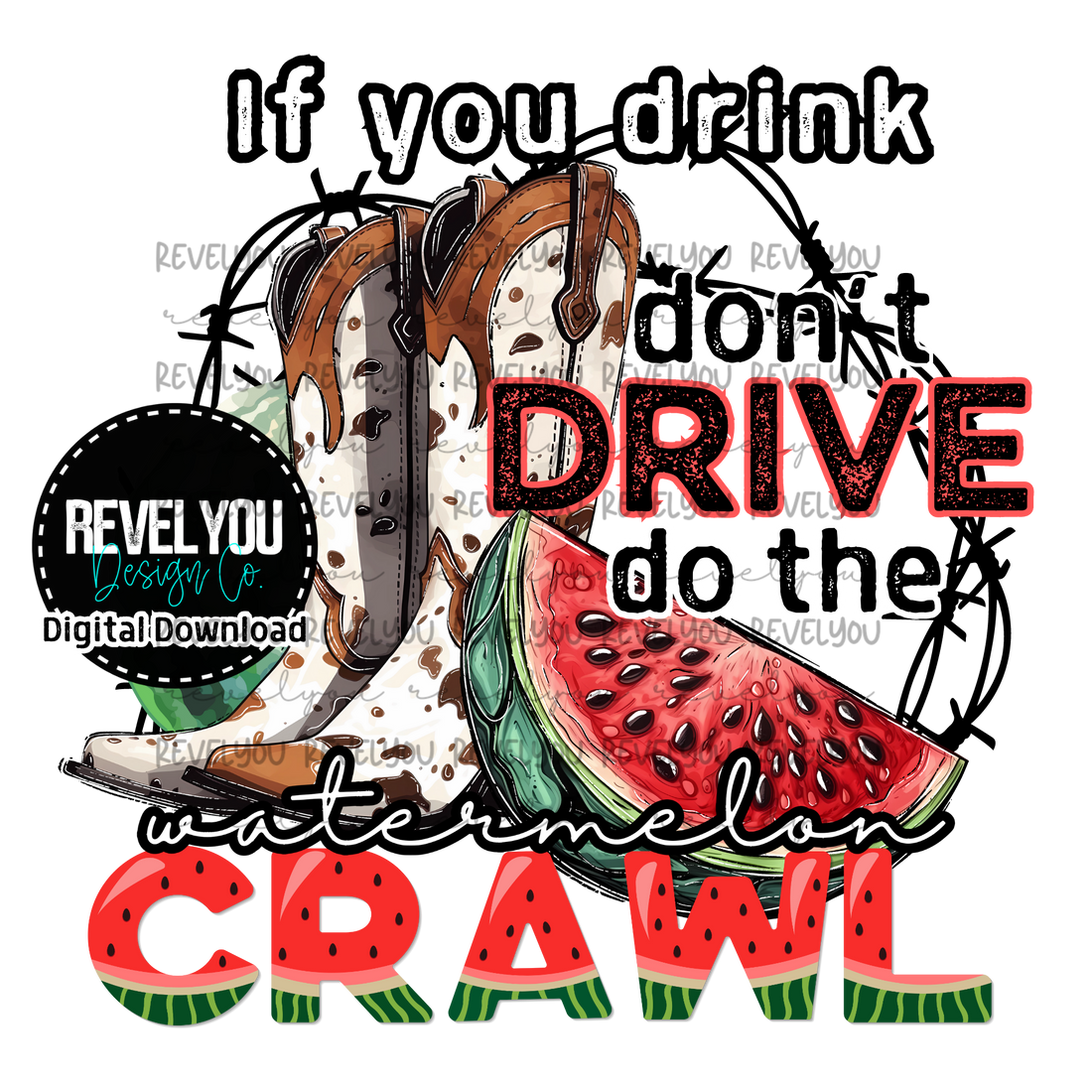 Watermelon Crawl - PNG – RevelYOU Boutique