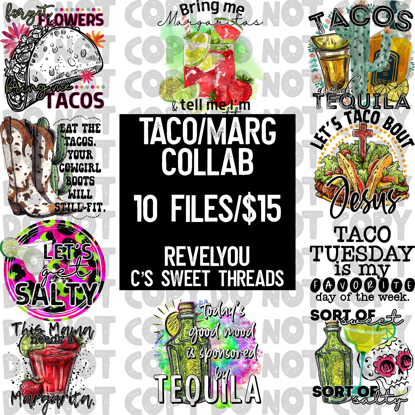 Taco/Margarita Digital Collab with RevelYOU & C's Sweet Designs - PNG Downloads